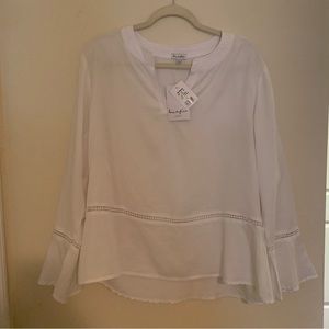 White Bell Sleeve Blouse
